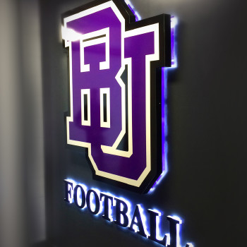 Bishop’s University 3D backlit sign for football locker room