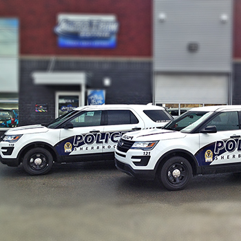 Lettering on Exporers for Sherbrooke Police