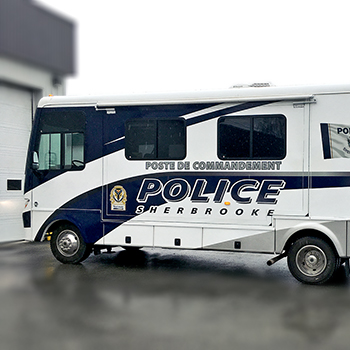 Lettering on Command Post for Sherbrooke Police